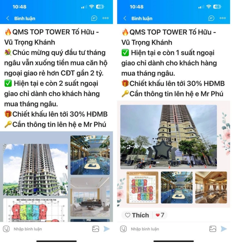 Cảnh giác trò lừa đảo khách hàng mua căn hộ QMS Top Tower