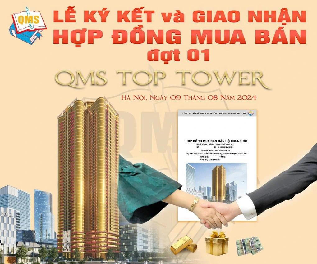 Dự án QMS Top Tower ký kết và giao nhận hợp đồng mua bán đợt 1 với khách hàng