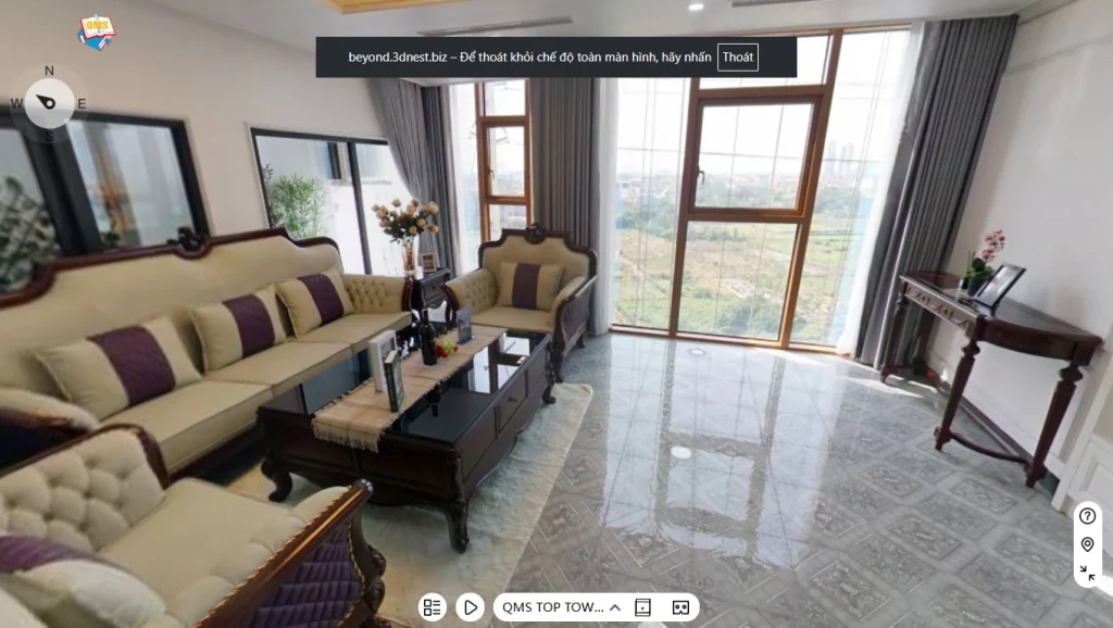 Khám phá căn hộ  QMS TOP TOWER – Căn 2 (102,9m2) công nghệ thực tế 360 độ
