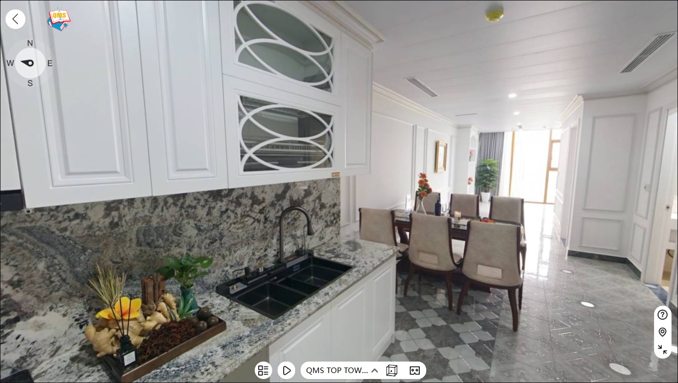 Khám phá căn hộ  QMS TOP TOWER – Căn 10  (90m2) công nghệ thực tế 360 độ