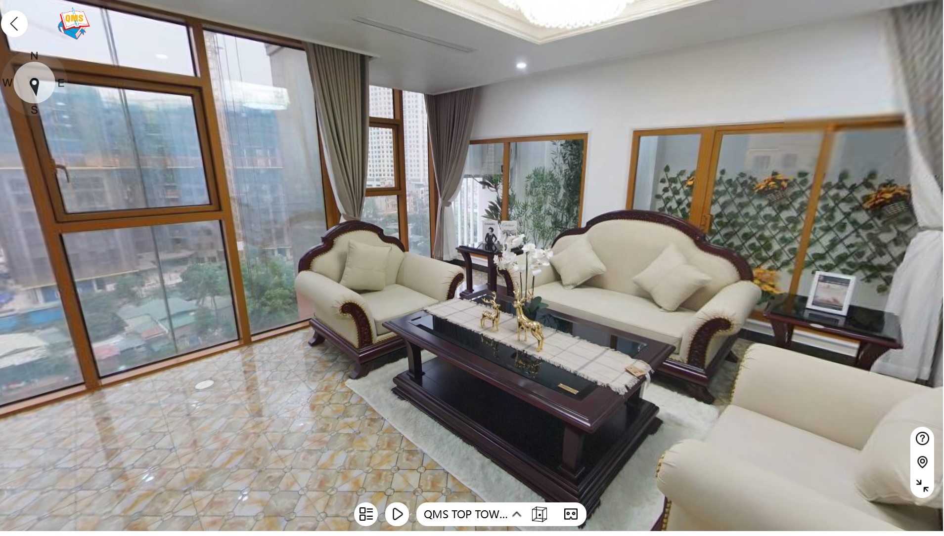 Khám phá căn hộ  QMS TOP TOWER – Căn 13 (102,9m2) công nghệ thực tế 360 độ