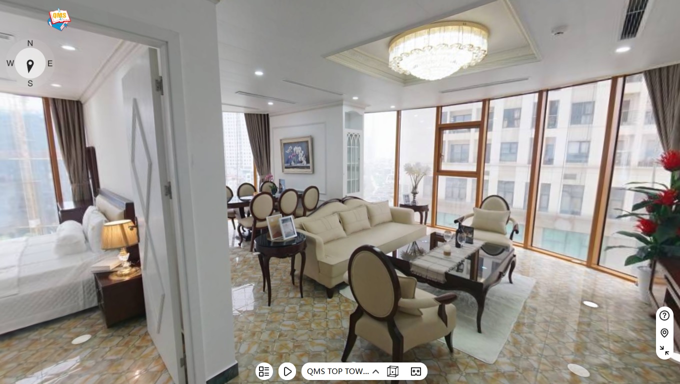 Khám phá căn hộ  QMS TOP TOWER – Căn 6  (113,1m2) công nghệ thực tế 360 độ